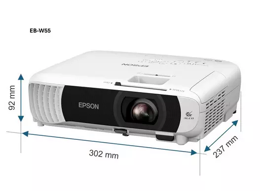 EPSON EB-W55 WXGA Projector 4000 Lumens Brightness